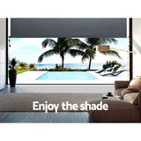 Instahut 1.5X2.5M Outdoor Blinds Awning Roll Down Canopy Retractable Outdoor Blinds Window Shade Grey