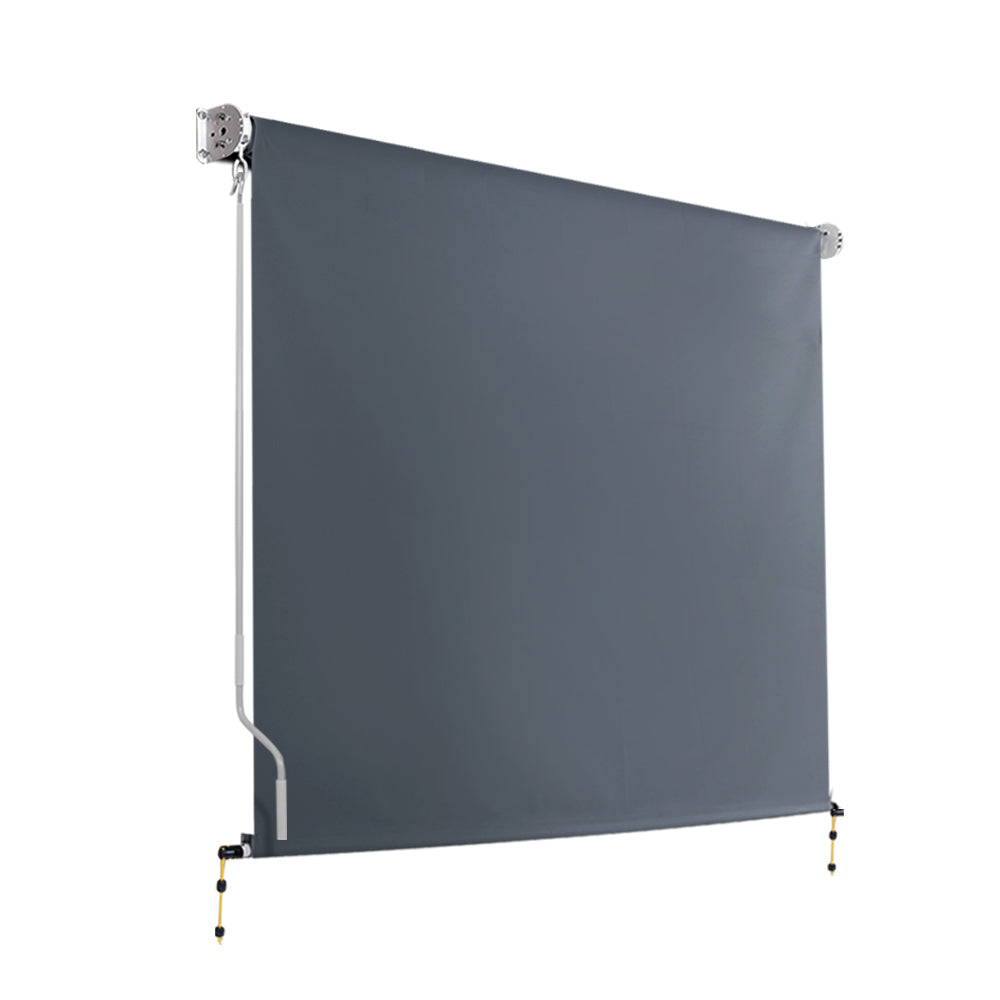 Awnings: Instahut 2.1X2.5M Outdoor Blinds Awning Roll Down Canopy Retractable Outdoor Blinds Window Shade Grey