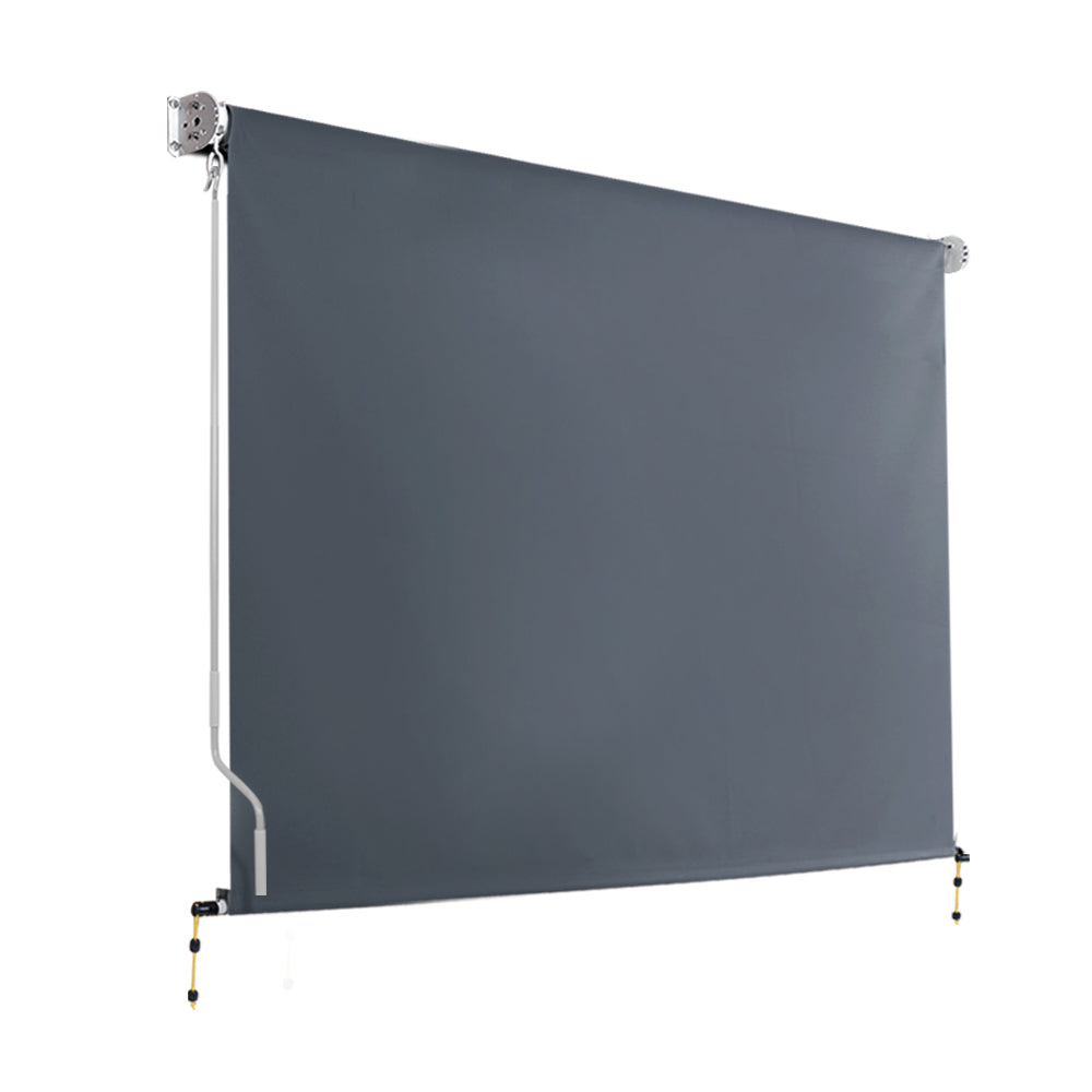 Awnings: Instahut 2.7X2.5M Outdoor Blinds Awning Roll Down Canopy Retractable Outdoor Blinds Window Shade Grey