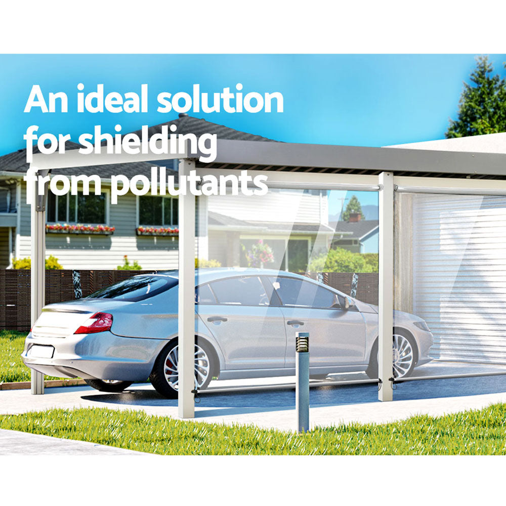 Awnings: Instahut 1.5X2.4M Outdoor Blinds Clear Roll Down Awning Retractable Outdoor Blinds Water Wind Proof Transparent