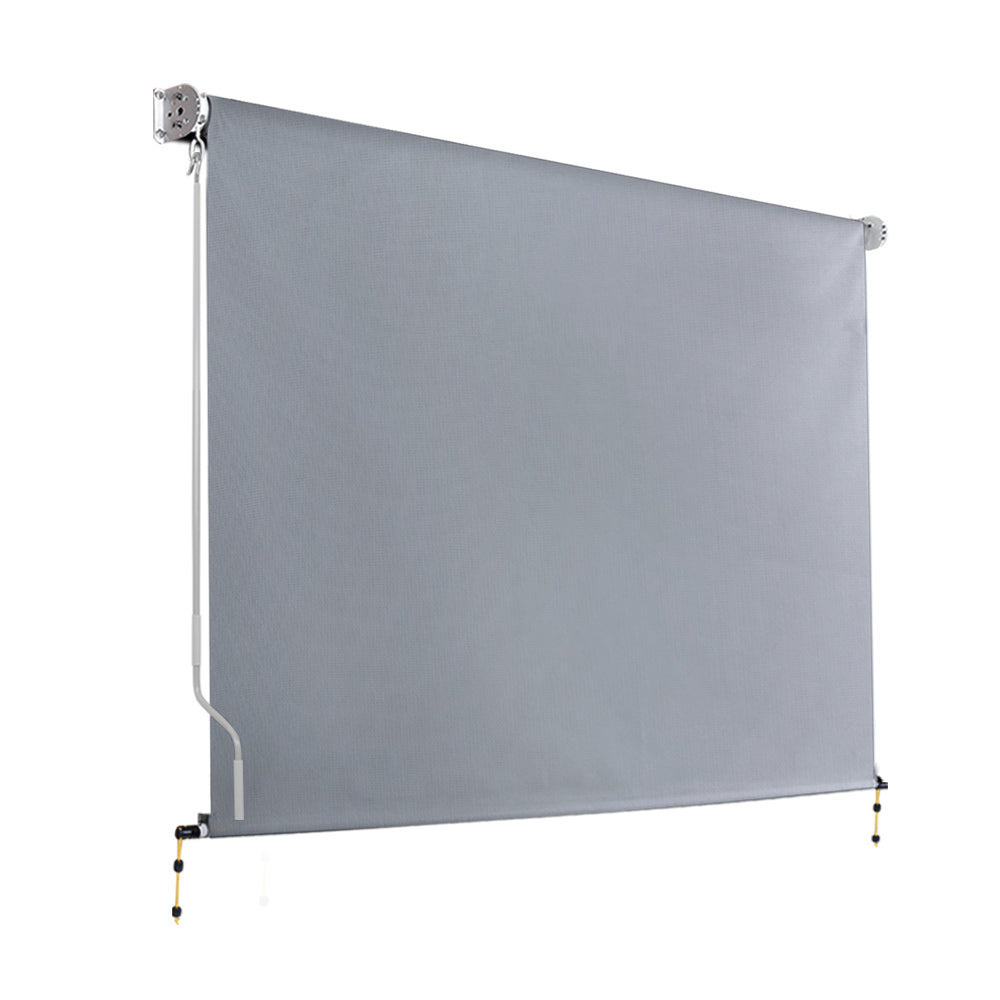 Awnings: Instahut 3X2.5M Outdoor Blinds Awning Roll Down Screen Fabric Blinds Outdoor Window Shade Grey