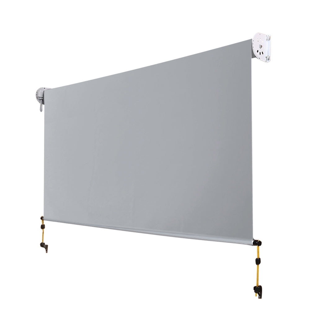 Awnings: Instahut 3X2.5M Outdoor Blinds Awning Roll Down Screen Fabric Blinds Outdoor Window Shade Grey