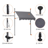 Awnings: Instahut Window Fixed Pivot Arm Awning Outdoor Door Canopy 2X1.8M Grey