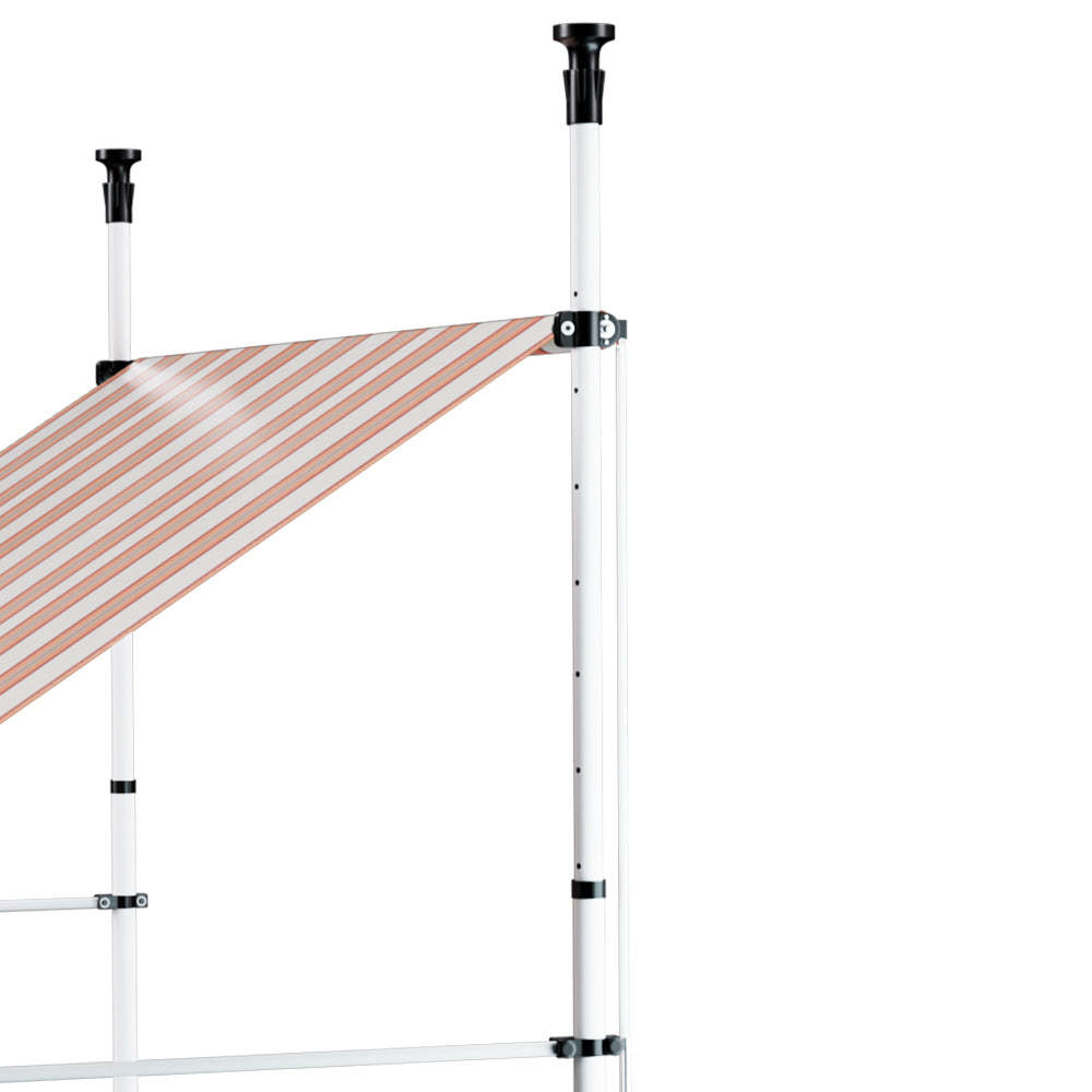 Awnings: Instahut Window Fixed Pivot Arm Awning Outdoor Door Canopy 2X1.8M Beige/Brown