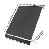 Awnings: Instahut Window Fixed Pivot Arm Awning Outdoor Blinds Retractable Canopy1.5X2.1M