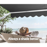Awnings: Instahut Window Fixed Pivot Arm Awning Outdoor Blinds Retractable Canopy1.8X2.1M
