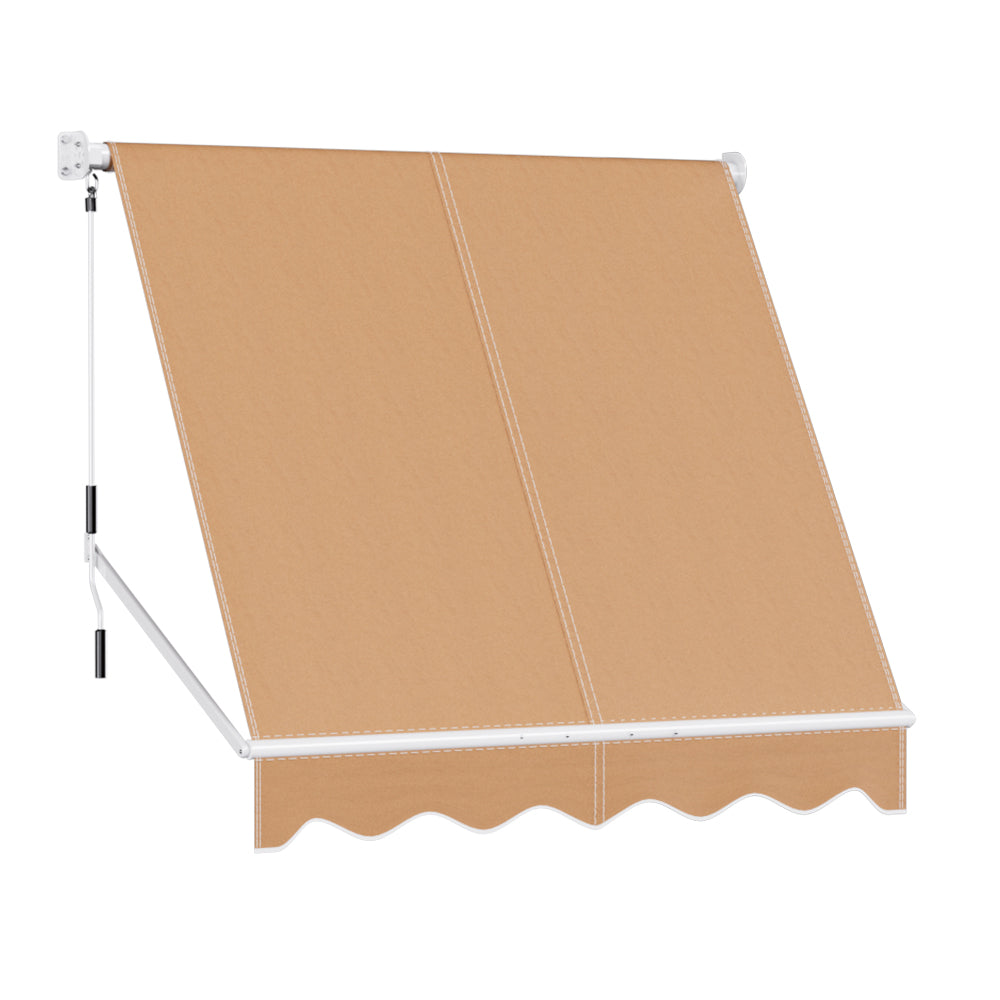 Awnings: Instahut Window Fixed Pivot Arm Awning Outdoor Retractable Canopy 2.1X2.1M Beige