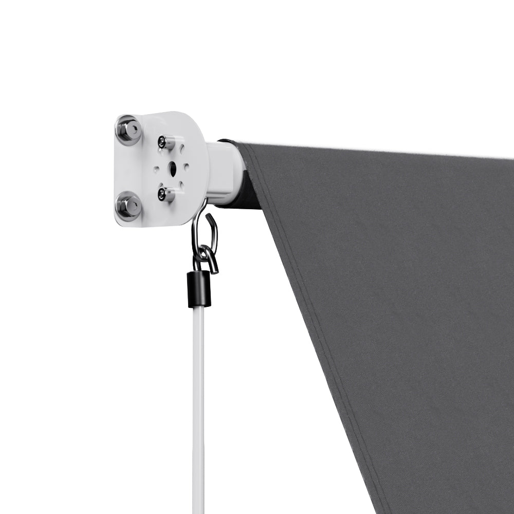 Awnings: Instahut Retractable Fixed Pivot Arm Window Awning Outdoor Blinds 2.1X2.1M Grey