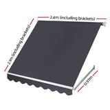 Awnings: Instahut Window Fixed Pivot Arm Awning Outdoor Blinds Retractable Patio 2.4X2.1M