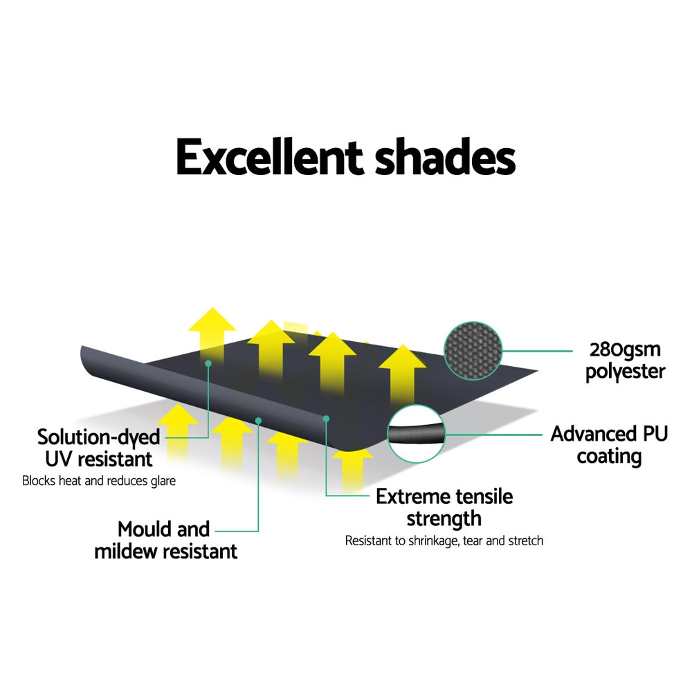 Awnings: Instahut Window Fixed Pivot Arm Awning Outdoor Blinds Retractable Patio 2.4X2.1M