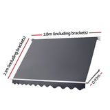 Awnings: Instahut Window Fixed Pivot Arm Awning Patio Outdoor Blinds Retractable 2.8X2.1M