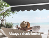 Awnings: Instahut Window Fixed Pivot Arm Awning Patio Outdoor Blinds Retractable 2.8X2.1M