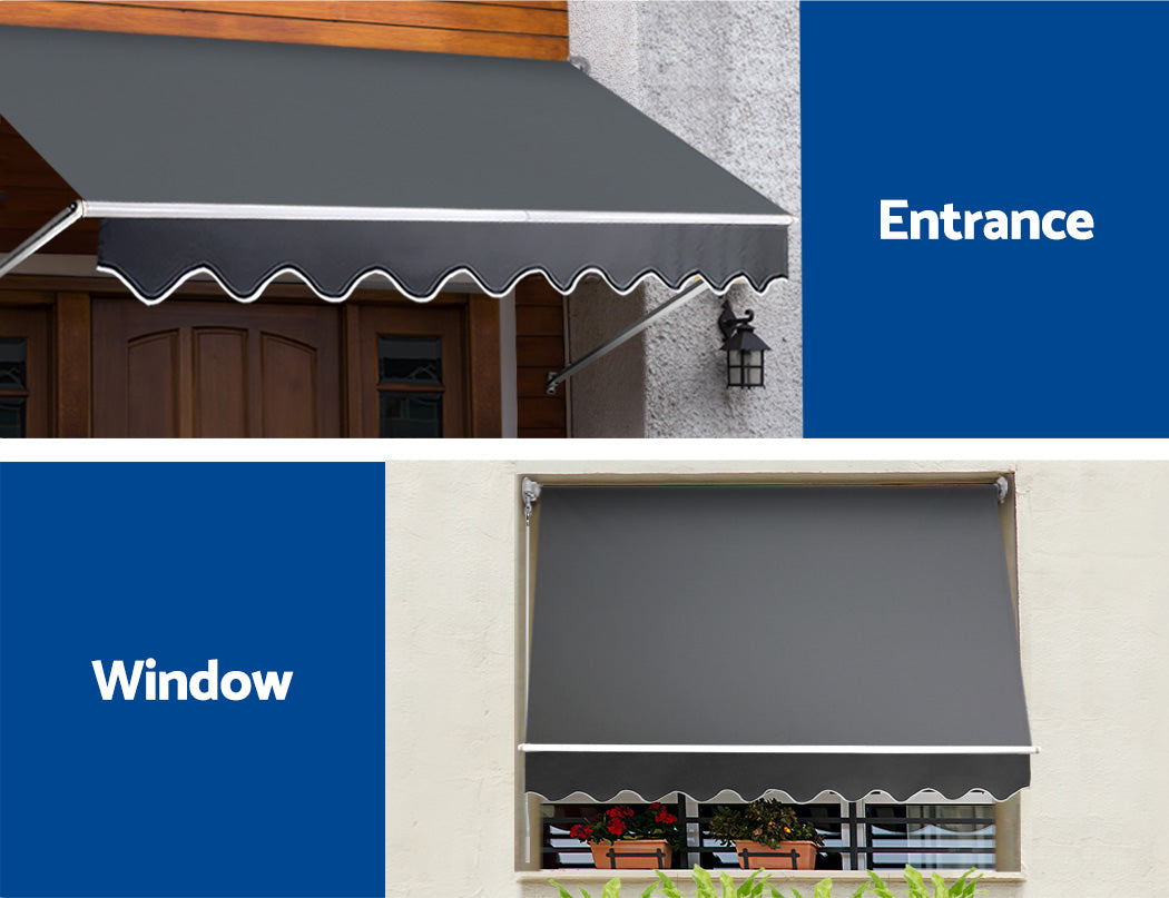 Awnings: Instahut Window Fixed Pivot Arm Awning Patio Outdoor Blinds Retractable 2.8X2.1M