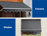 Awnings: Instahut Window Fixed Pivot Arm Awning Patio Outdoor Blinds Retractable 2.8X2.1M