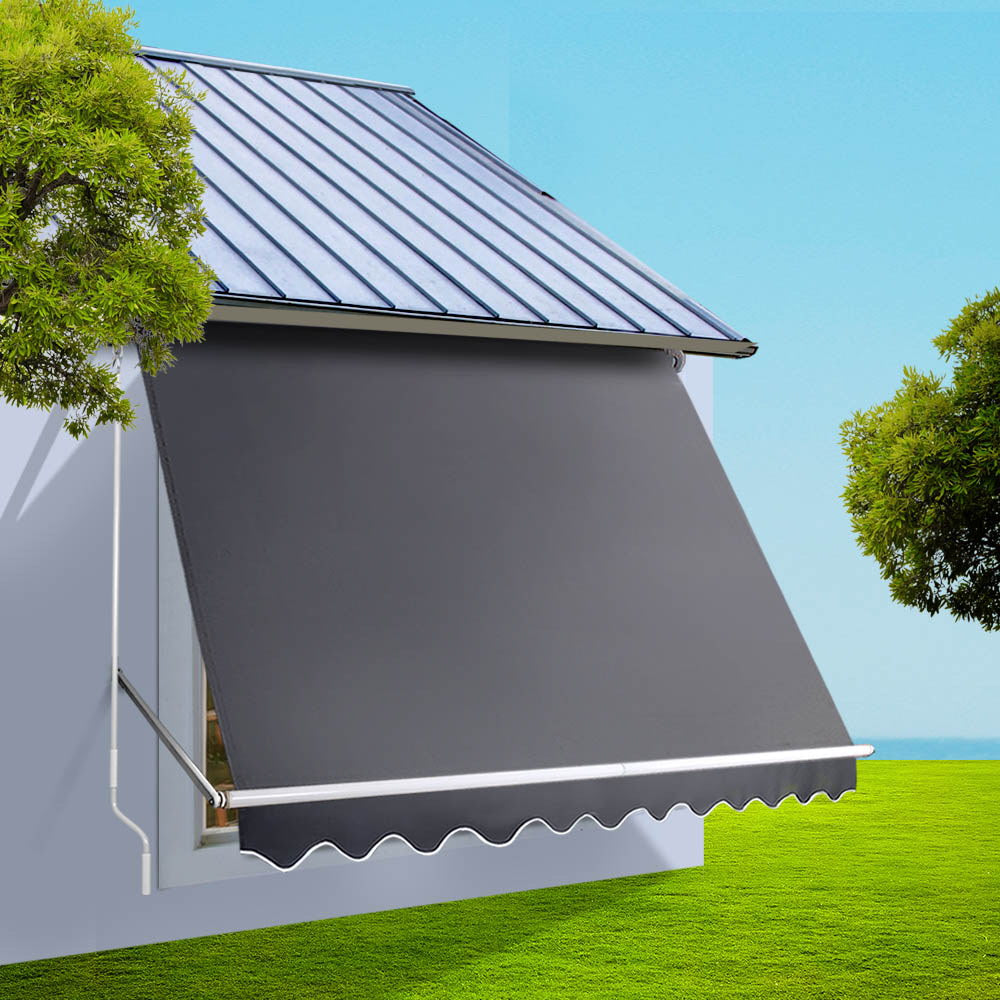 Awnings: Instahut Window Fixed Pivot Arm Awning Patio Outdoor Blinds Retractable 2.8X2.1M