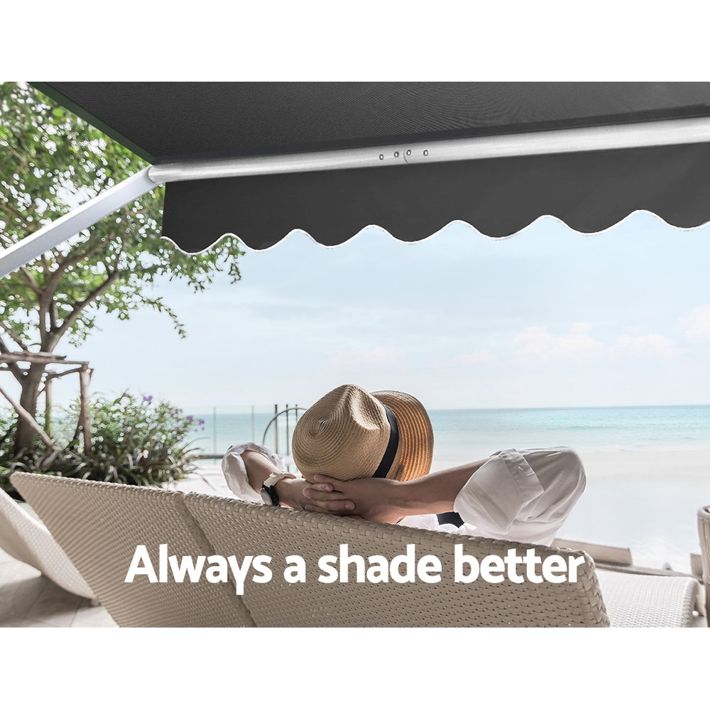 Awnings: Instahut Window Fixed Pivot Arm Awning Outdoor Blinds Retractable Canopy3.1X2.1M