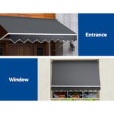 Awnings: Instahut Window Fixed Pivot Arm Awning Outdoor Blinds Retractable Canopy3.1X2.1M