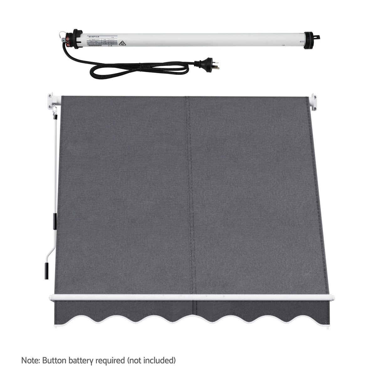 Instahut Motorised Pivot Arm Awning Window Sun Shade 2.1 X 2.1M Grey
