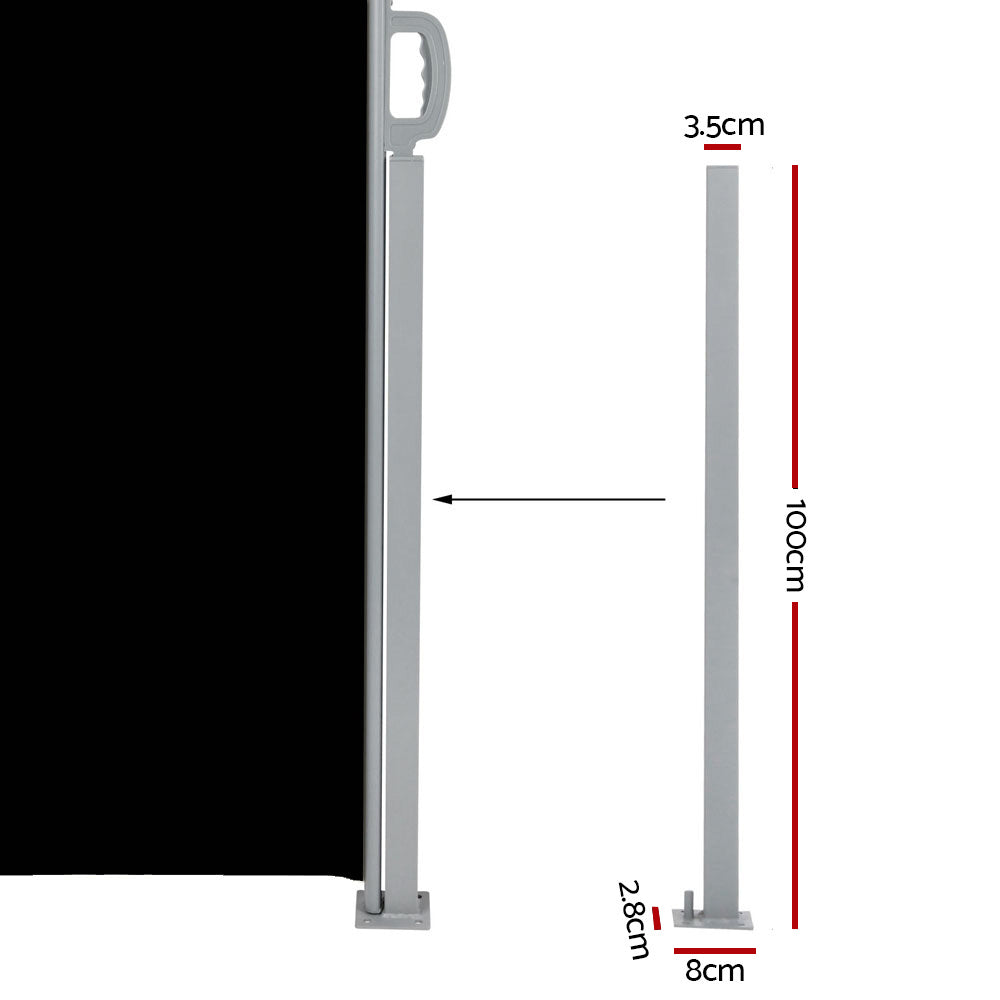 Awnings: Instahut Side Awning Outdoor Blinds Sun Shade Retractable Screen 2X6M BK