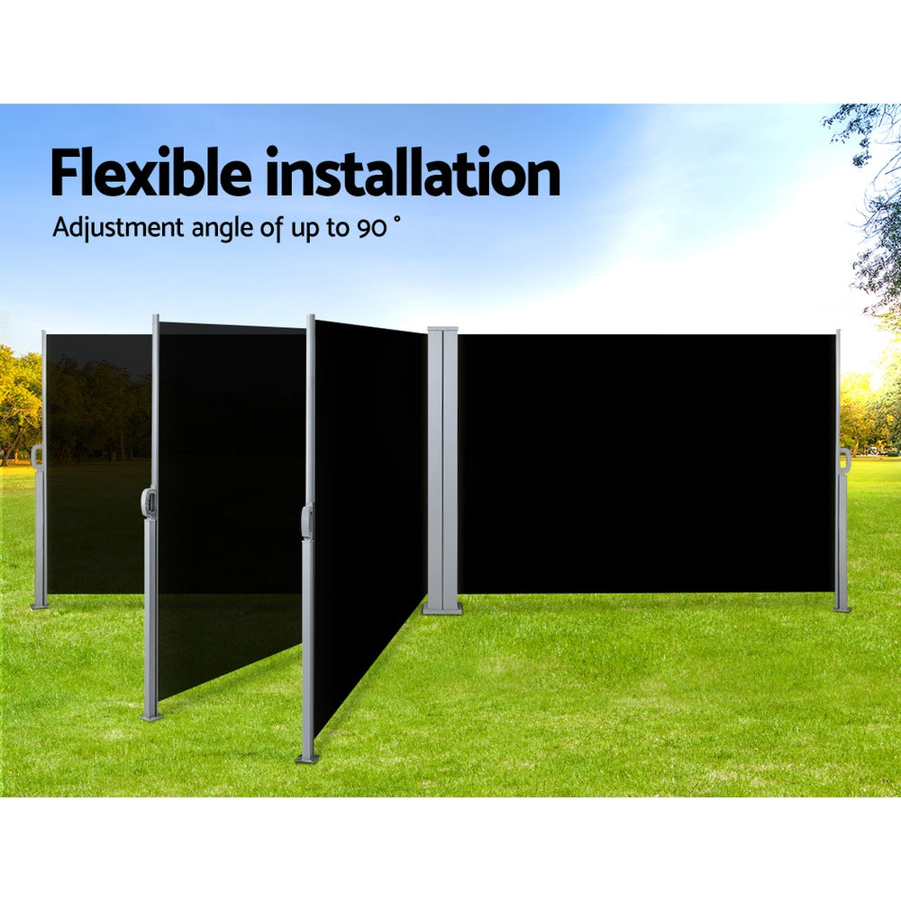 Awnings: Instahut Side Awning Outdoor Blinds Sun Shade Retractable Screen 2X6M BK