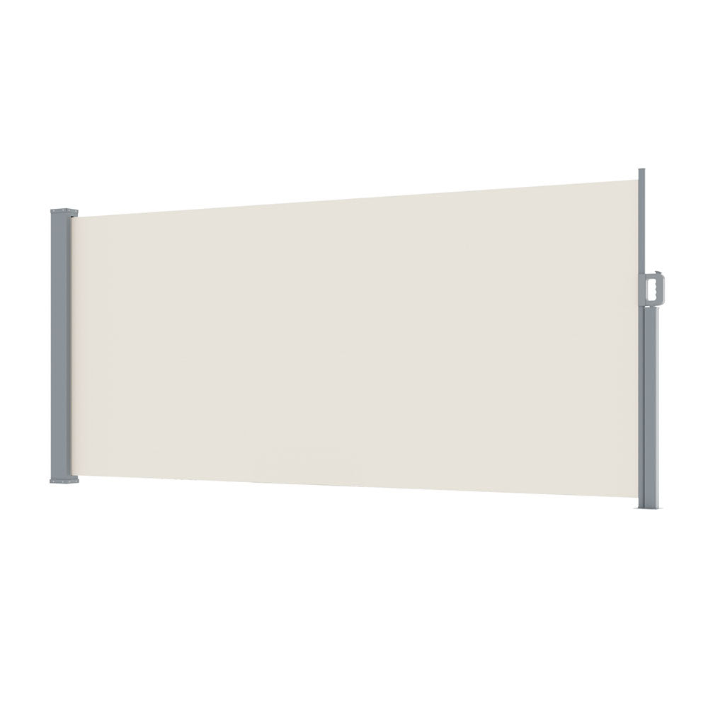 Awnings: Instahut Side Awning Sun Shade Outdoor Blinds Retractable Screen 1.4X3M Cream