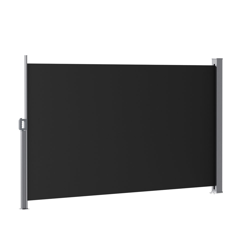 Awnings: Instahut Side Awning Sun Shade Outdoor Retractable Privacy Screen 1.8X3M Black