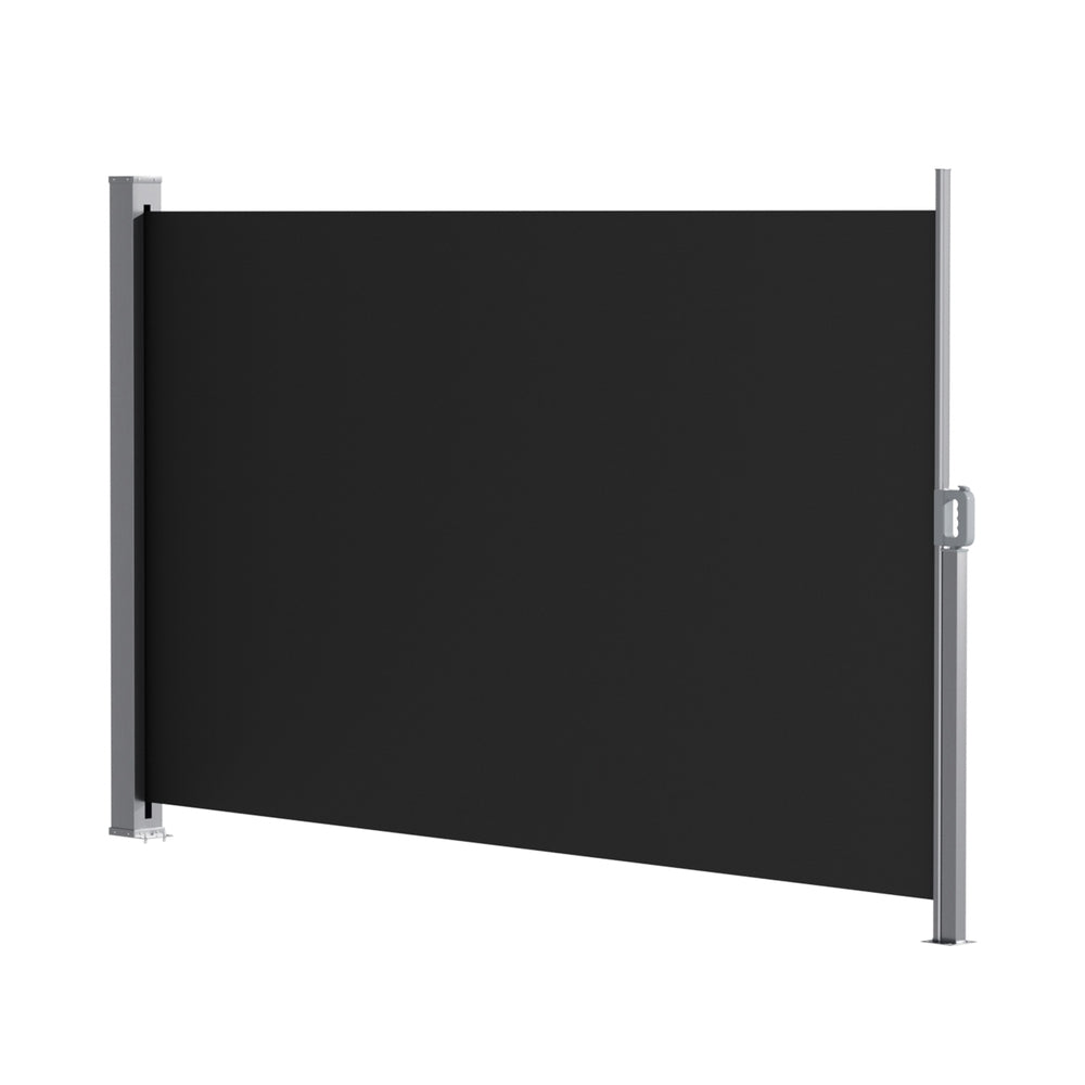 Awnings: Instahut Side Awning Sun Shade Outdoor Retractable Privacy Screen 1.8X3M Black