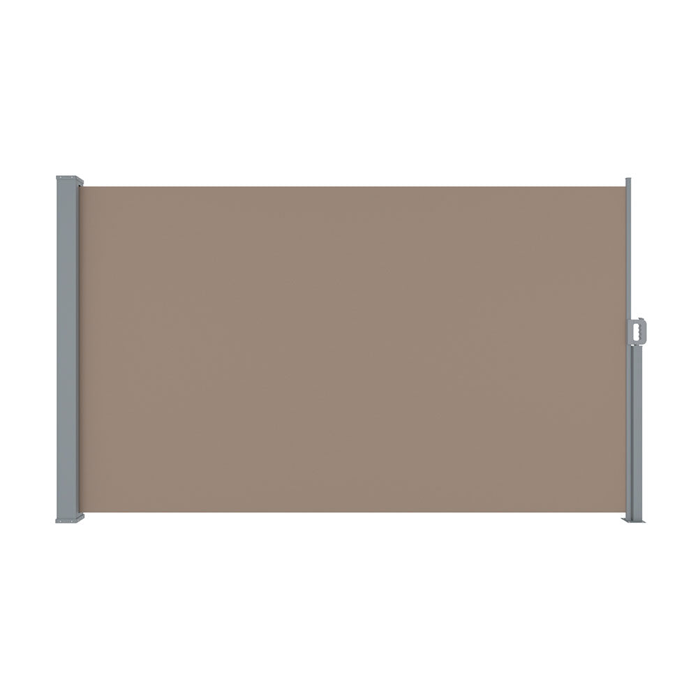 Awnings: Instahut Side Awning Sun Shade Outdoor Blinds Retractable Screen 1.8X3M Brown