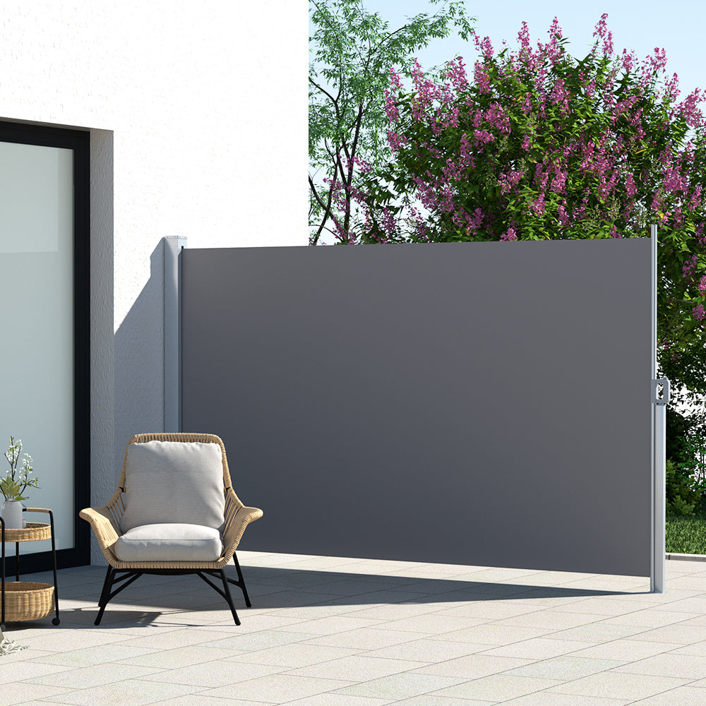 Awnings: Instahut Side Awning Sun Shade Outdoor Retractable Privacy Screen 2X3M Grey