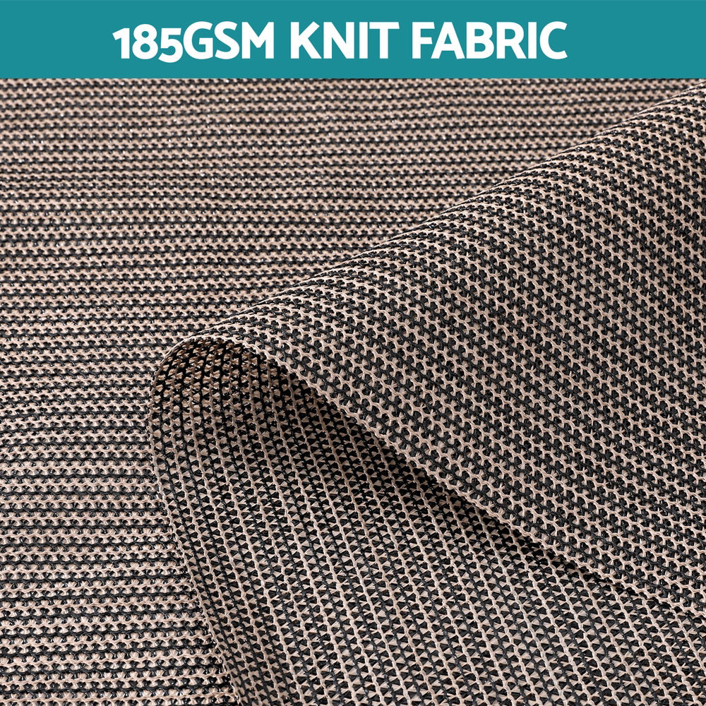 Awnings: Instahut 3X2.5M Outdoor Blinds Awning Roll Down Retractable Knit Fabric Outdoor Blinds Window Shade Brown