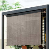 Awnings: Instahut 3X2.5M Outdoor Blinds Awning Roll Down Retractable Knit Fabric Outdoor Blinds Window Shade Brown