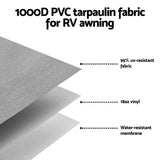 Weisshorn 18ft Caravan Awning Fabric & Privacy Screen RV Roll Out Sun Shade 5.2M