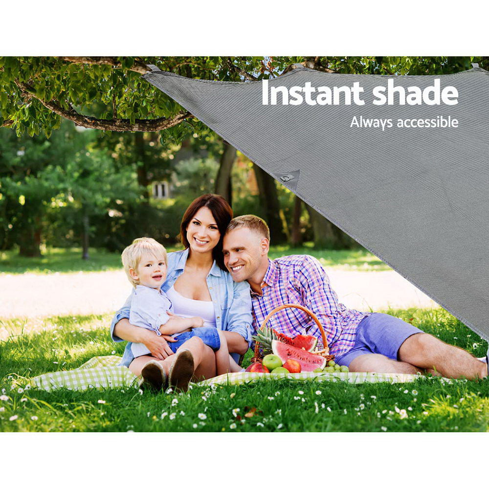 Caravan Accessories: Caravan Privacy Screen Roll Out Awning 4.3X1.95M End Wall Side Sun Shade Grey