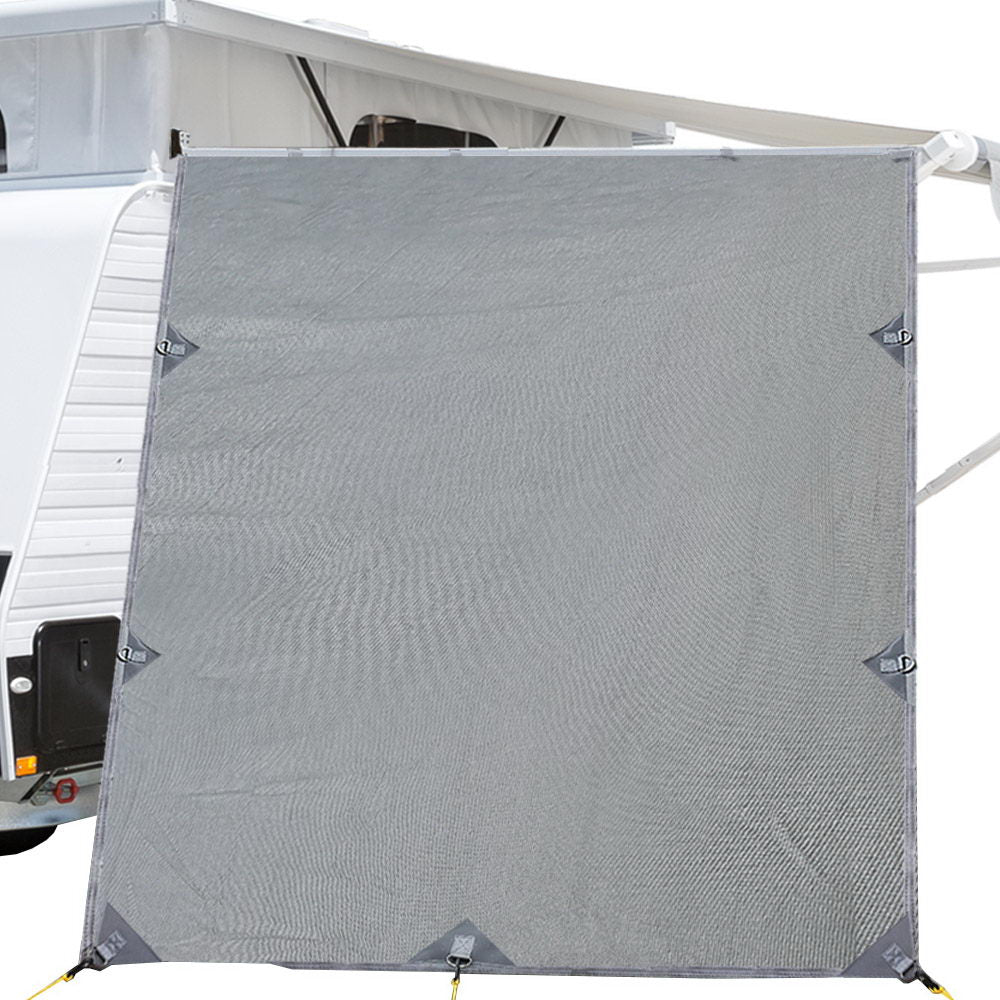 Caravan Accessories: Caravan Privacy Screen Roll Out Awning 2.1x1.8M Sun Shade Pop Top End Wall Grey