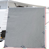 Elegant_Shop-Caravan Privacy Screen Roll Out Awning 2.1x1.8M Sun Shade Pop Top End Wall Grey