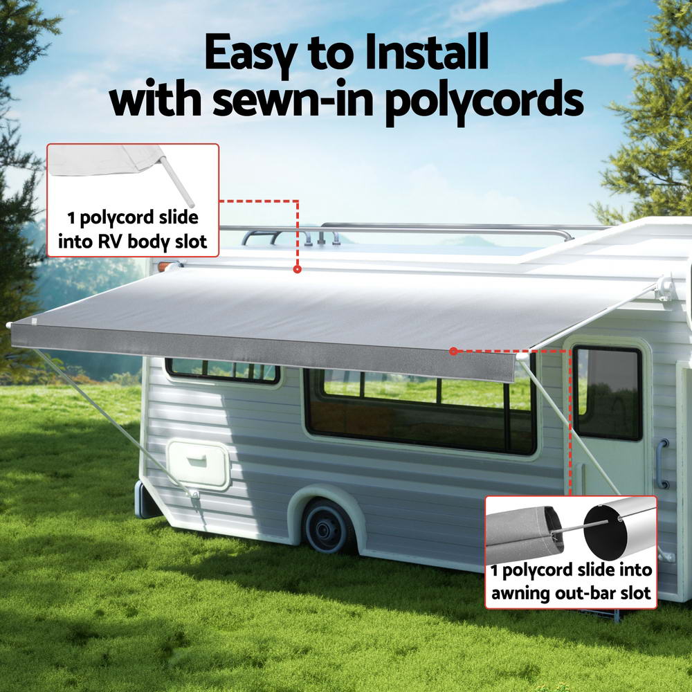 Awnings: Weisshorn 15ft Caravan Awning RV Replacement Fabric 4.32M x 2.42M