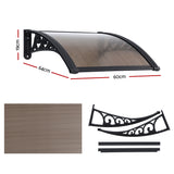 Awnings: Instahut Window Awning Drainage 0.6mx0.6m Outdoor Brown
