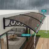 Awnings: Instahut Window Awning Drainage 0.6mx0.6m Outdoor Brown