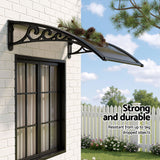 Awnings: Instahut Window Awning Drainage 0.6mx0.6m Outdoor Brown