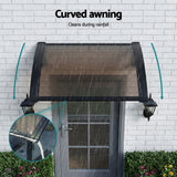 Awnings: Instahut Window Awning Drainage 0.6mx0.6m Outdoor Brown