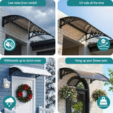 Awnings: Instahut Window Awning Drainage 0.6mx0.6m Outdoor Brown