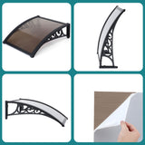 Awnings: Instahut Window Awning Drainage 0.6mx0.6m Outdoor Brown