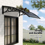 Awnings: Instahut Window Awning Drainage 0.6mx0.6m Outdoor Grey