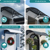Awnings: Instahut Window Awning Drainage 0.6mx0.6m Outdoor Grey