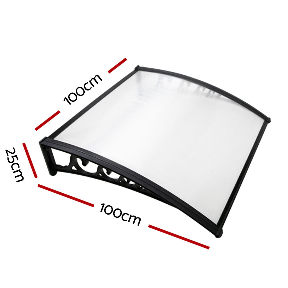 Awnings: Instahut Window Door Awning 1mx1m Transparent Panel