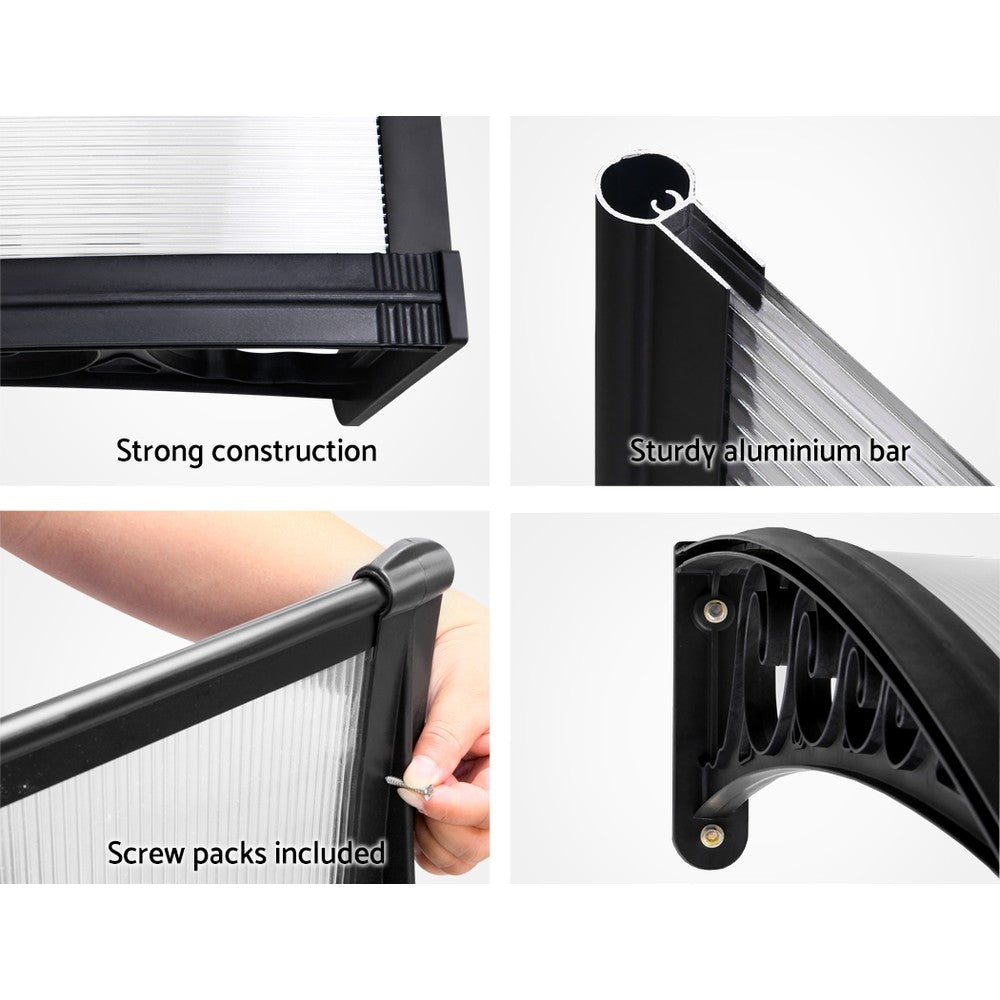 Awnings: Instahut Window Door Awning 1mx1m Transparent Panel