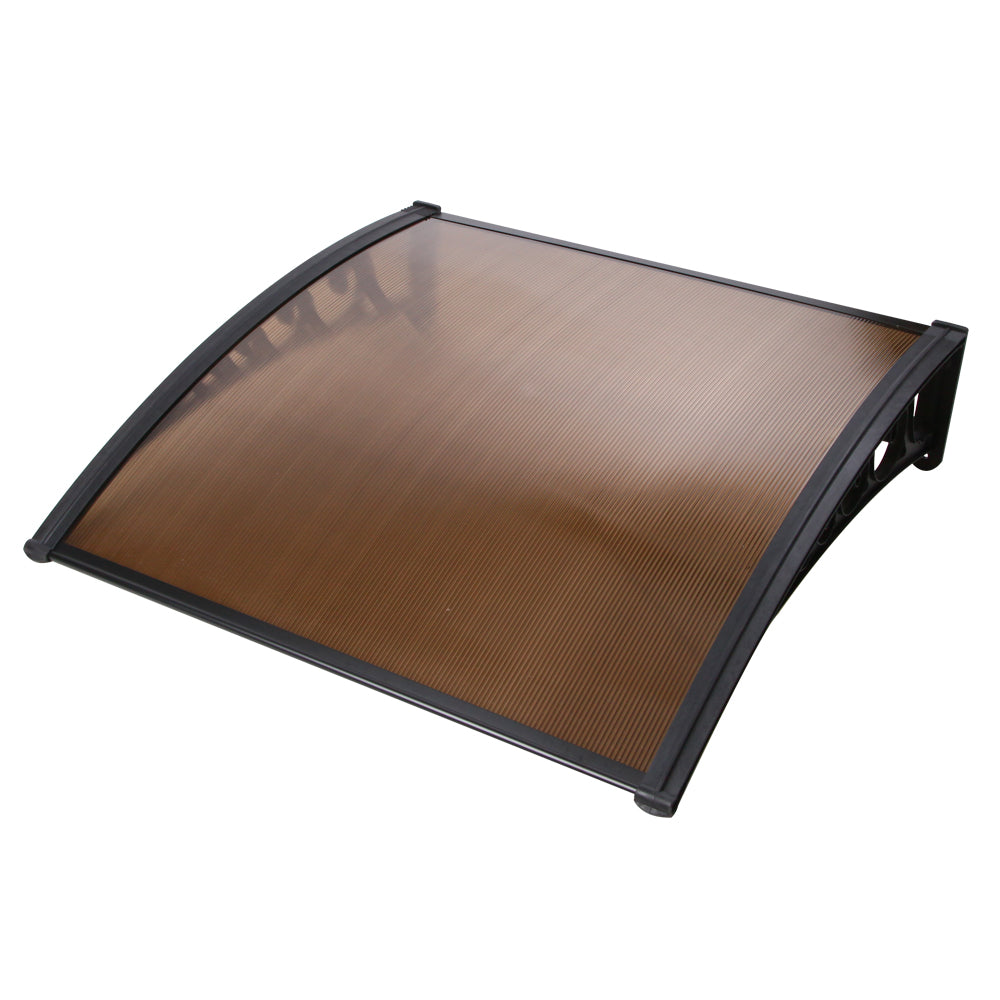 Awnings: Instahut Window Door Awning 1mx1m Brown