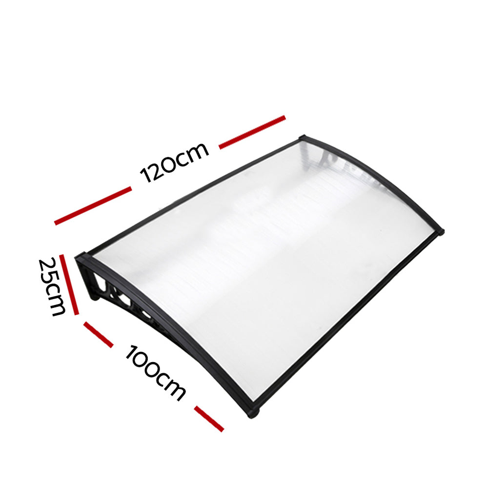 Awnings: Instahut Window Door Awning 1mx1.2m Transparent