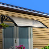 Instahut Window Door Awning 1mx1.2m Transparent Hollow Sheet Plastic Frame