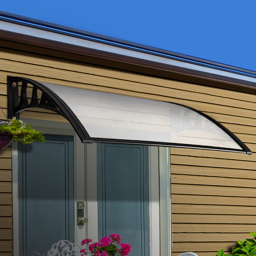 Awnings: Instahut Window Door Awning 1mx1.2m Transparent
